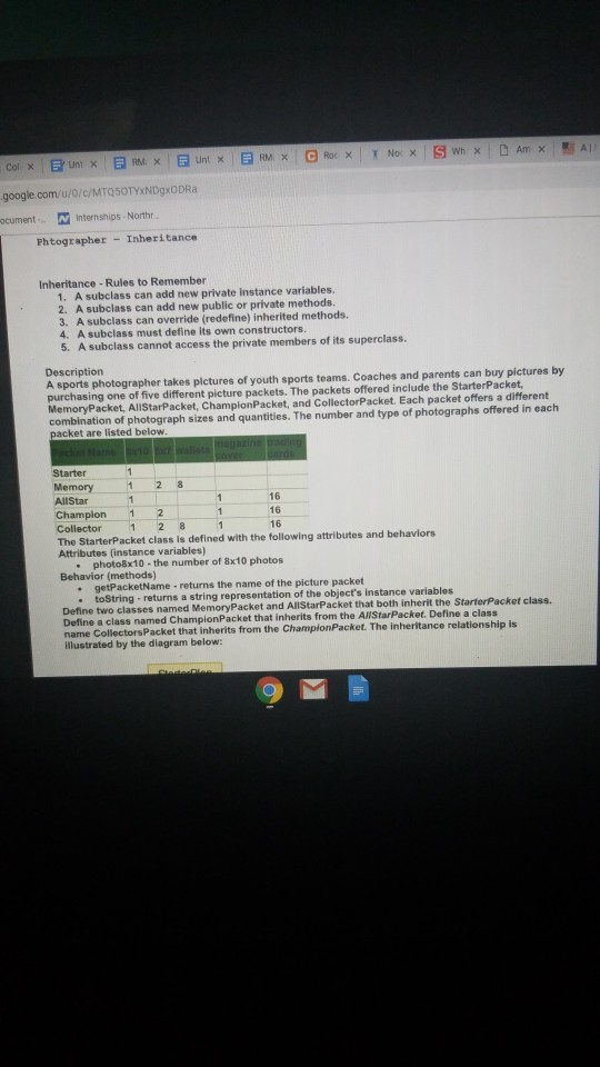 How will you program using Java? google.com/u/0/c/MTQ50TYXNDgxODRa cument internships-North Phtographer Inheritance Inheritance-