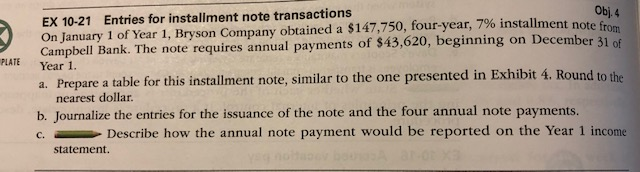 Exhibit 4 example for part A EX 10-21 Entries for instaliment