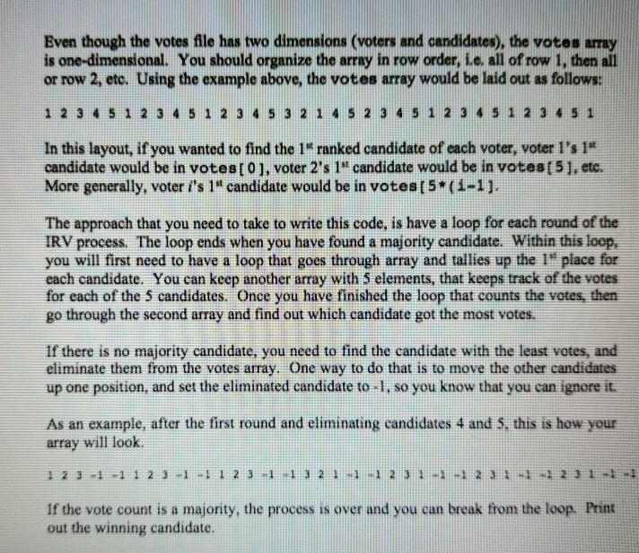 of the first-place votes, the last- place candidate is removed, and that