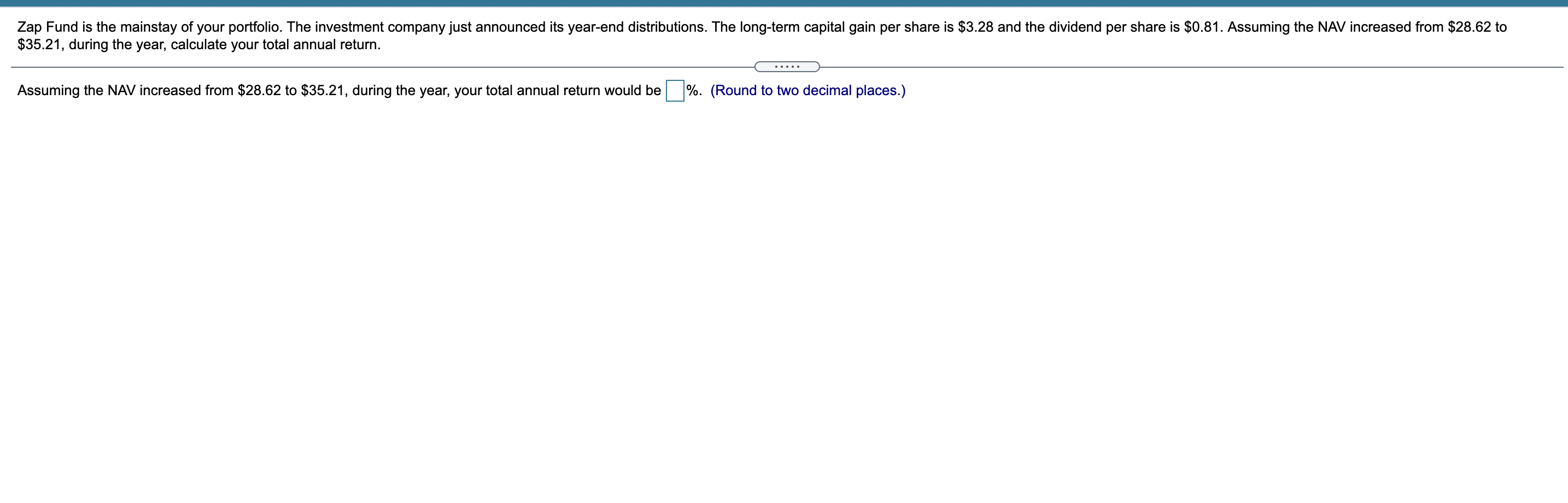  Zap Fund is the mainstay of your portfolio. The investment company