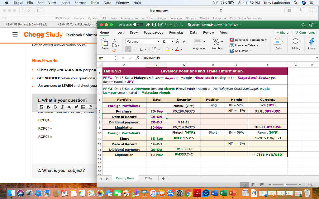 Construct the ROPC need for determining the standard deviation of the foreign