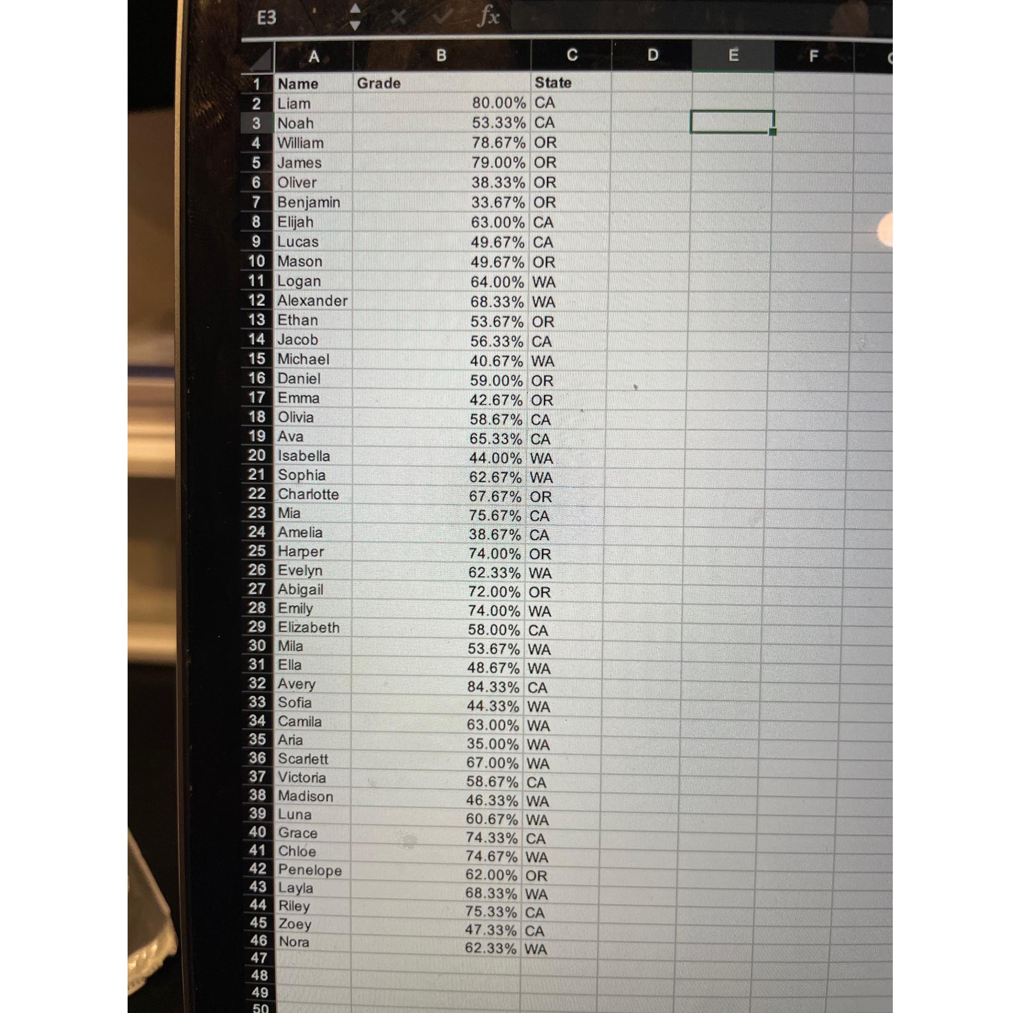  Please Convert the attached array gradebook to a table. Please calculate
