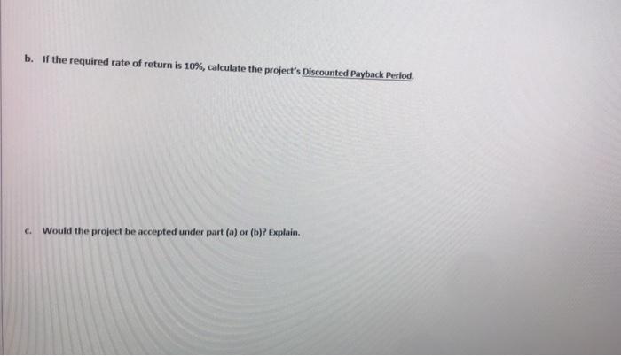 its business line. This investment requires initial cash outlay of $150,000 and