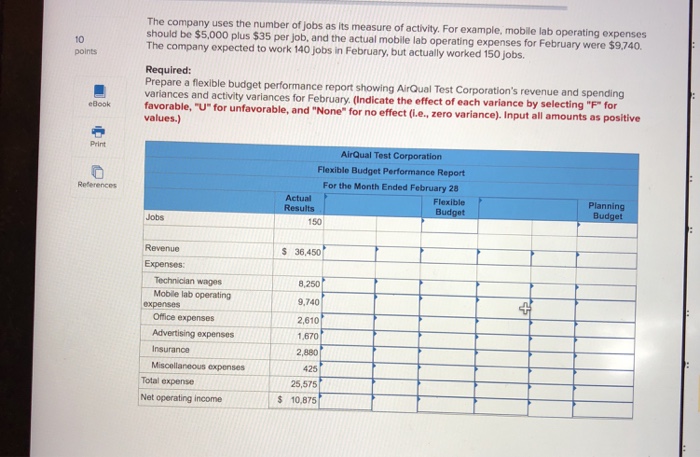 [LO9-1, LO9-2, LO9-3, LO9-4] 10 points AirQual Test Corporation provides on-site air