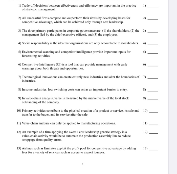  1) Trade-off decisions between effectiveness and efficiency are important in the