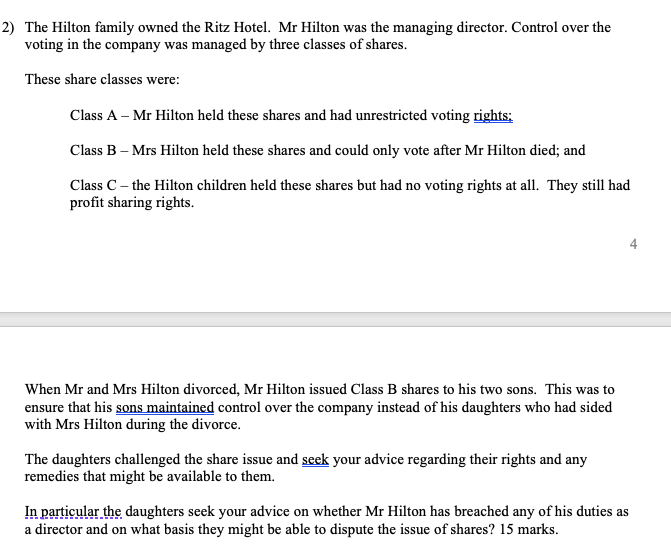  Please use the IRAC and supportive legislation and case law. 2)