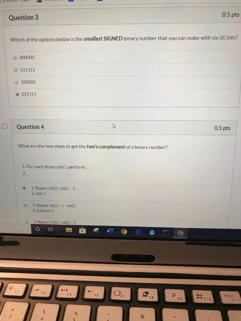 decimal? -128 256 -256 128 D Question 10 Suppose we want to