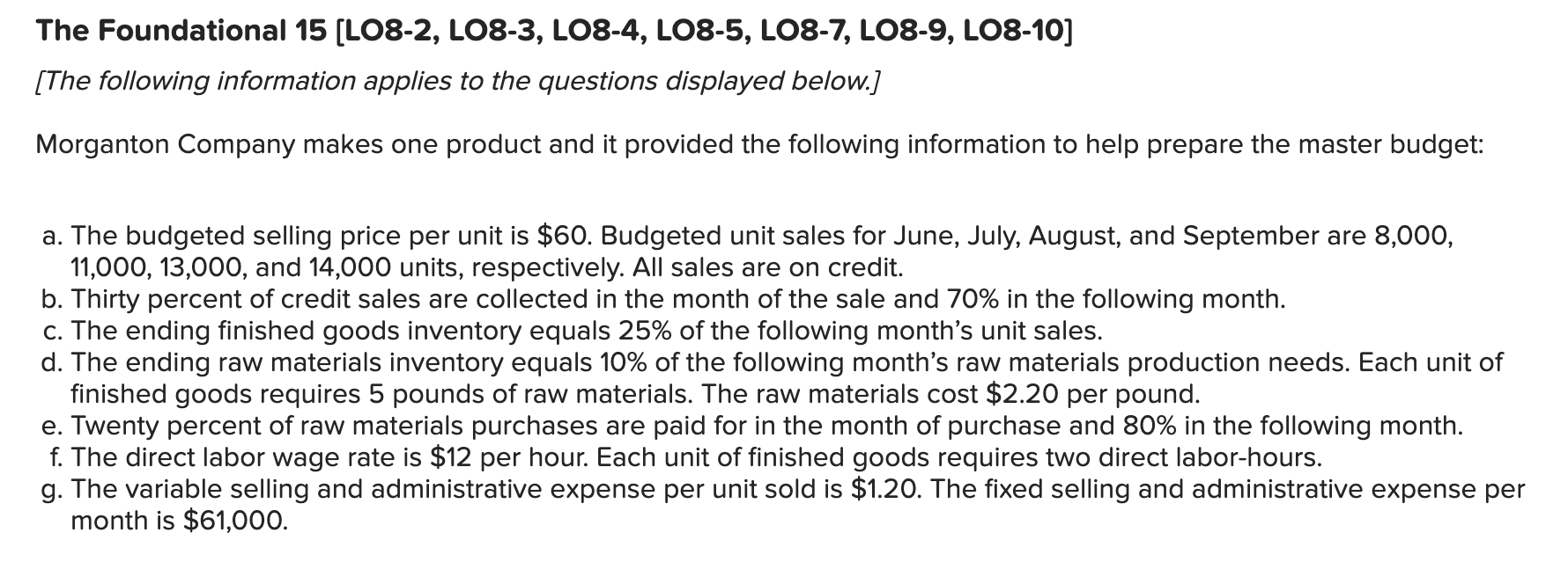Question 15 correlates with the data in "The Foundational 15" Questions Required