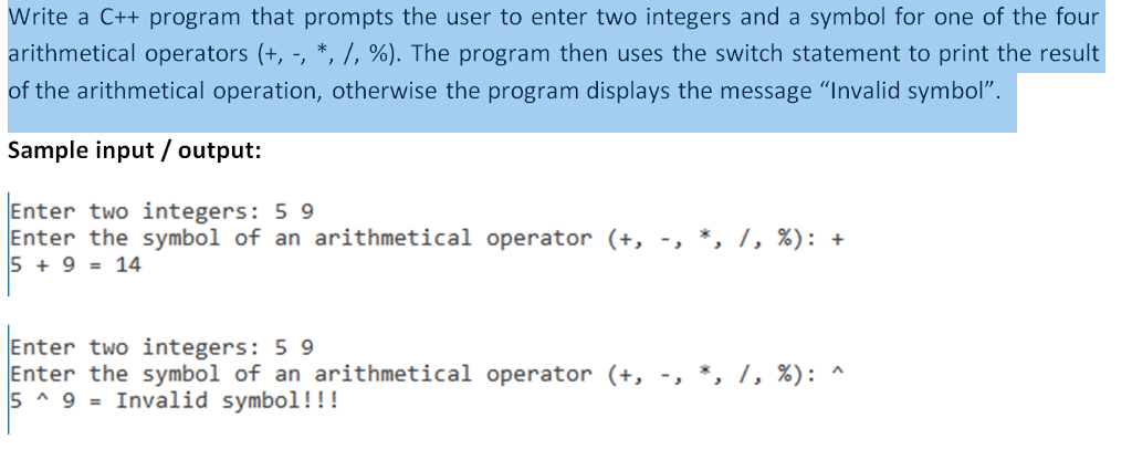How to solve this on C++?? Write a C++ program that prompts