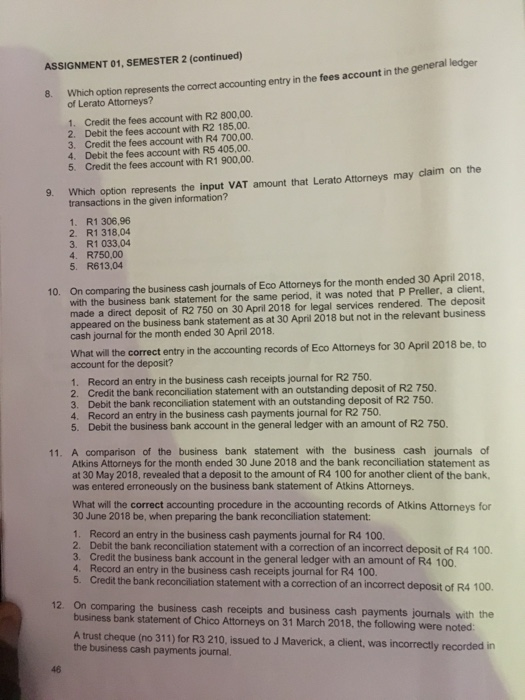 must study learning units 1 to 6 of your study guide. Do