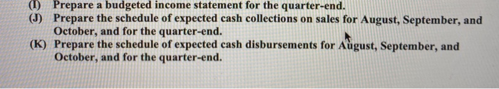 quarter ending October 31". The marketing director has provided the following information