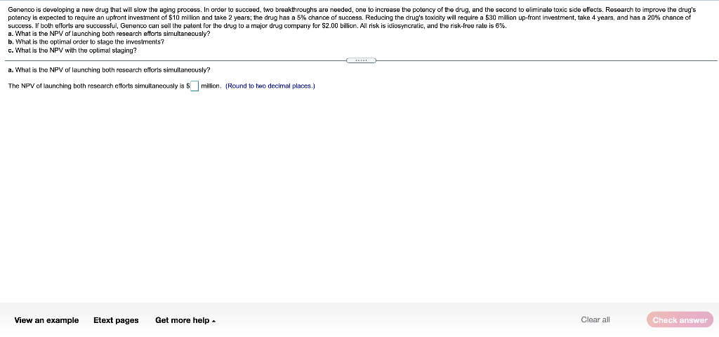  Genenco is developing a new drug that will slow the aging
