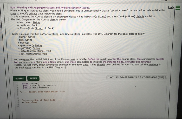 an aggregate class, you should be careful not to unintentionally create "security