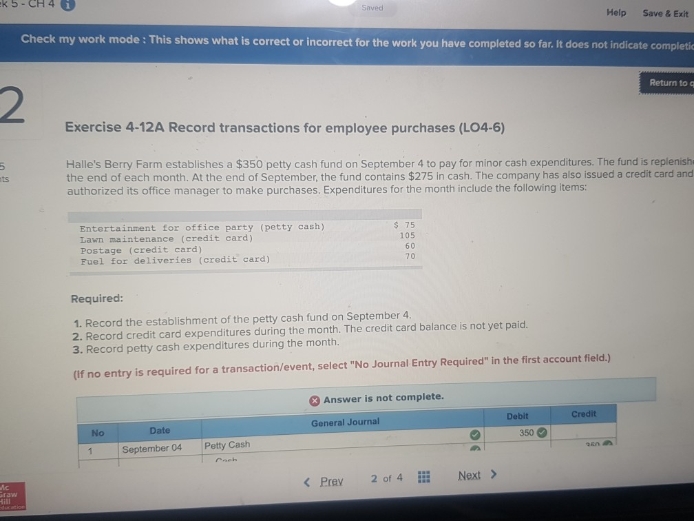  ek 5 - CH 4 Saved Help Save & Exit Check