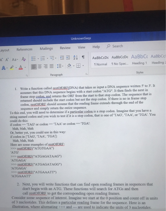  please help with this code, I am confused. thank you! UnknownSeqs