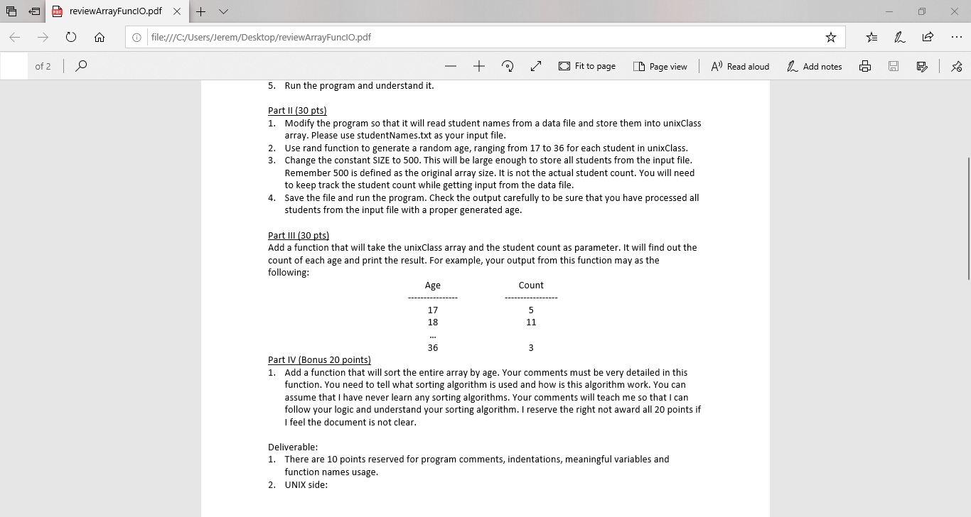  //using putty //source code .c file #include typedef struct { char