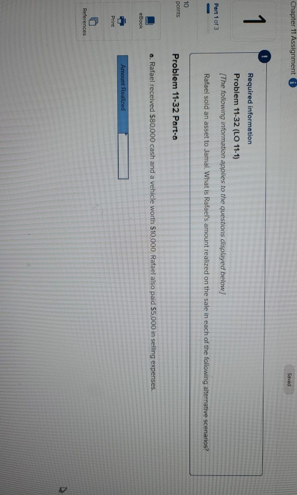 Chapter 11 Assignment i Saved Required information Problem 11-32 (LO 11-1)