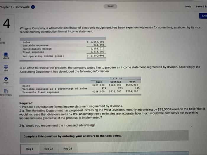  Chapter 7 - Homework Help Save & E Che 4 Wingate