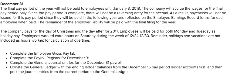  information not sure how to apply this, please explain December 31