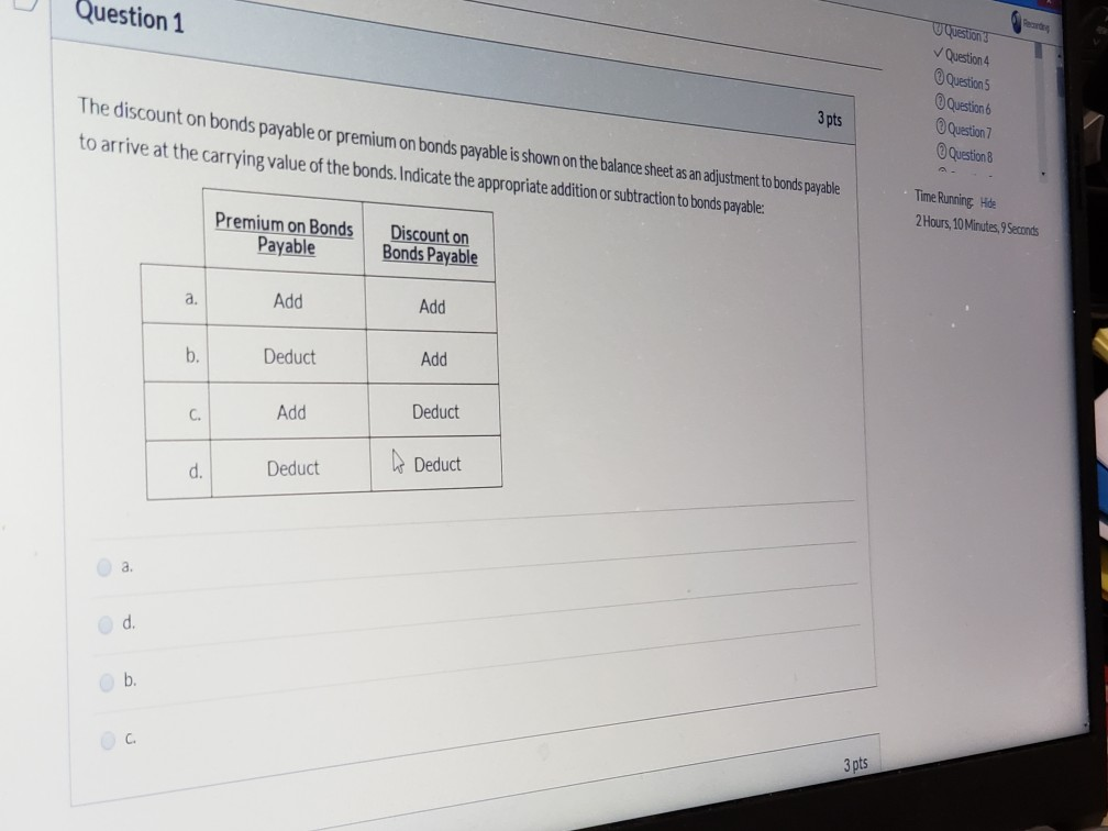 show all work Question 1 Questions / Question 4 Questions Question