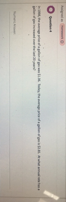  Assigned as : H Question 4 In 1998, the average price