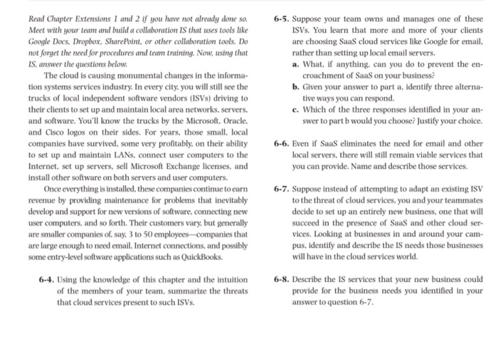  6-4,6-5, 6-6 Read Chapter Extensions 1 and 2 if you have