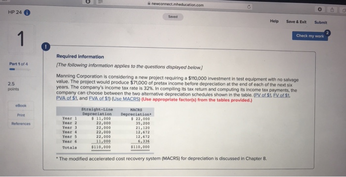  HP 24 Help Save &Exit Submit 10 Check my work Required