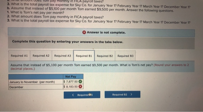 employee and employer payroll taxes LO 9-5 Sky Co. employed Tom Mils