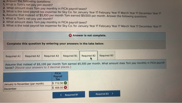 in Year 1. Tom earned $5,100 per month and worked the entire