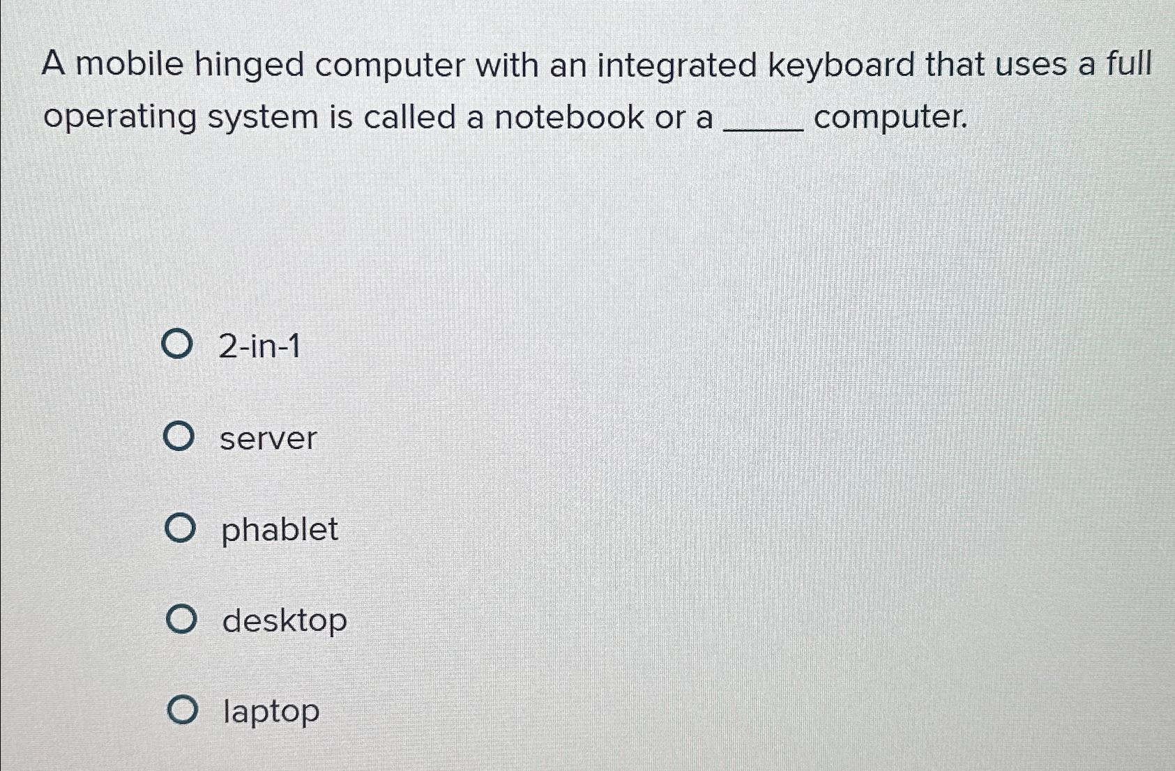  A mobile hinged computer with an integrated keyboard that uses a
