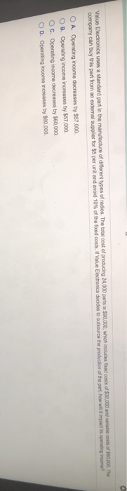 Hi can i get help with these? Value Electronics uses a standard