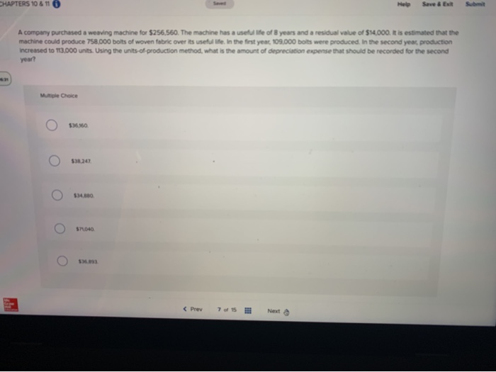  CHAPTERS 10 & 110 Save & E A company purchased a