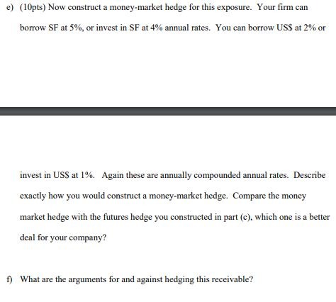 8 million Swiss Francs (SF) in 180 days. The SF spot rate