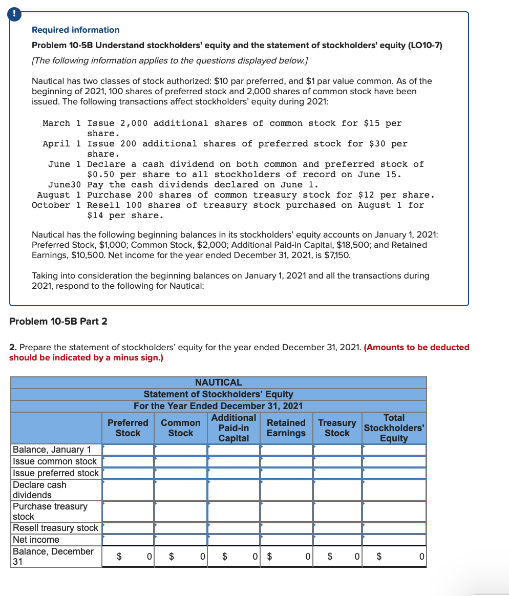 I need help with the numbers Required information Problem 10-5B Understand