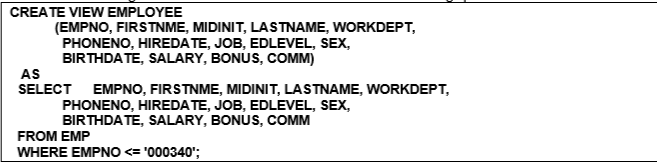 Using the previous SQL CREATE VIEW statement, applying n the relational model,