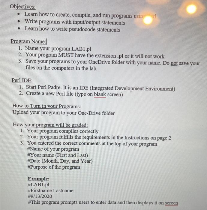  Objectives: - Learn how to create, compile, and run programs usin