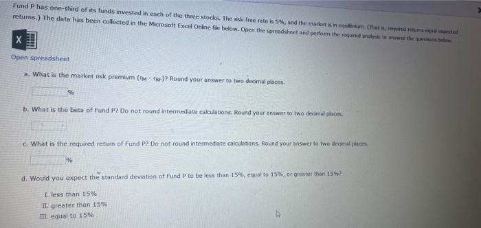each of the correlation coefficients is between 0 and 1 .) Fund
