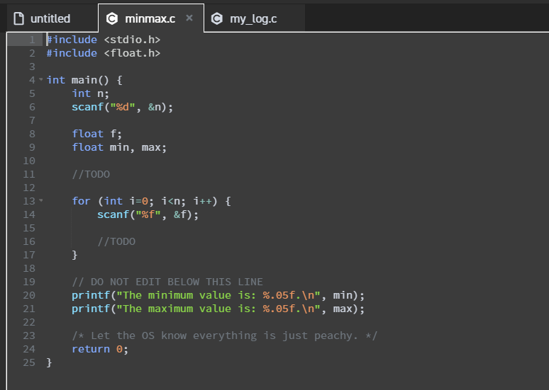 is given you just have to code the lines where it says