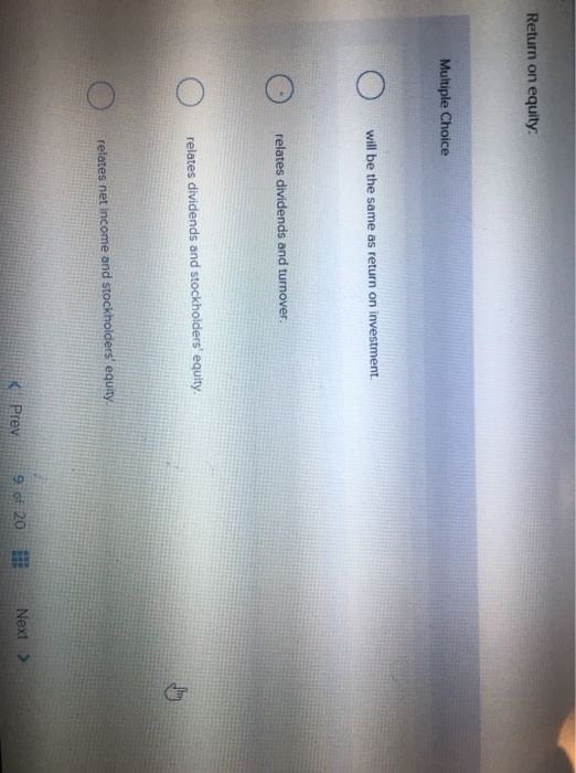 stockholders' equity. relates net income and stockholders' equity. B elt Type here