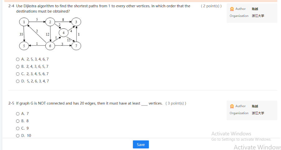minimum spanning tree is: Author Organization It* 3 2 6 CO 10