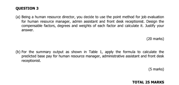  QUESTION 3 (a) Being a human resource director, you decide to