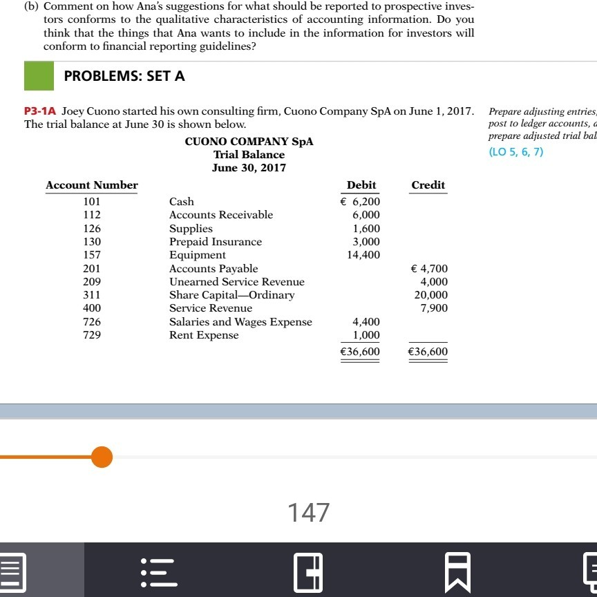 please answer the (a) instruction for P3-1A (b) Comment on how