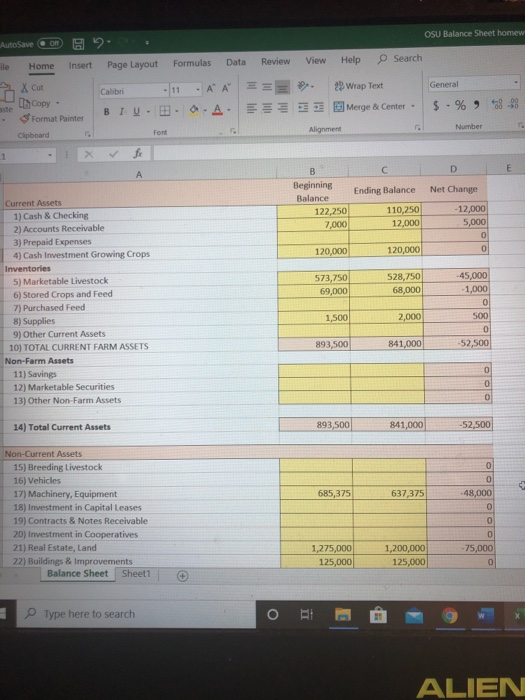 3. Use the following information (along with the balance sheet information from