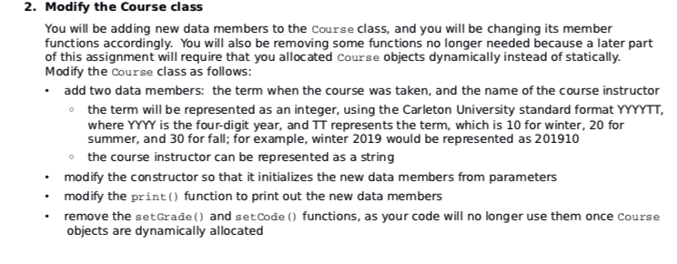  // COURSE.CC ////////////////////// #include #include #include using namespace std; #include "Course.h"