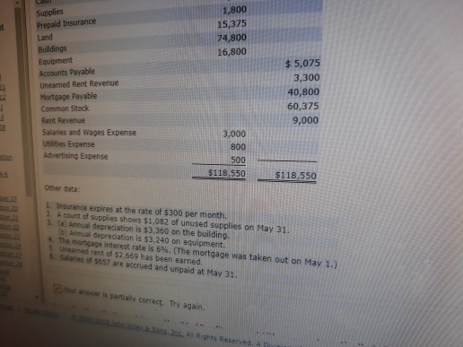 trial balance before adjustment on May 31. SOLO HOTEL Trial Balance May