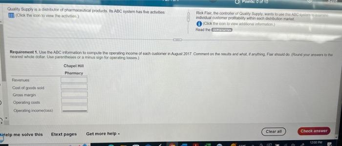 only two customers helps highlight the insights available with the ABC approach.
