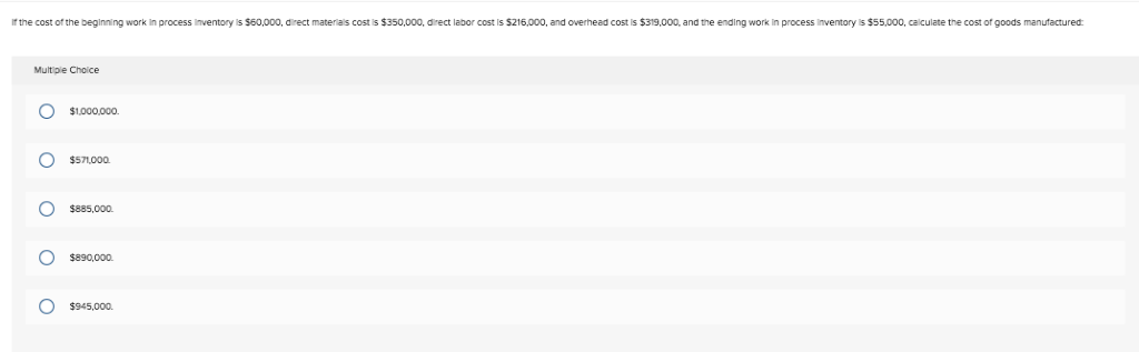 Ending Raw Materials Inventory Beginning Work in Process Inventory 55,000 Ending Hork