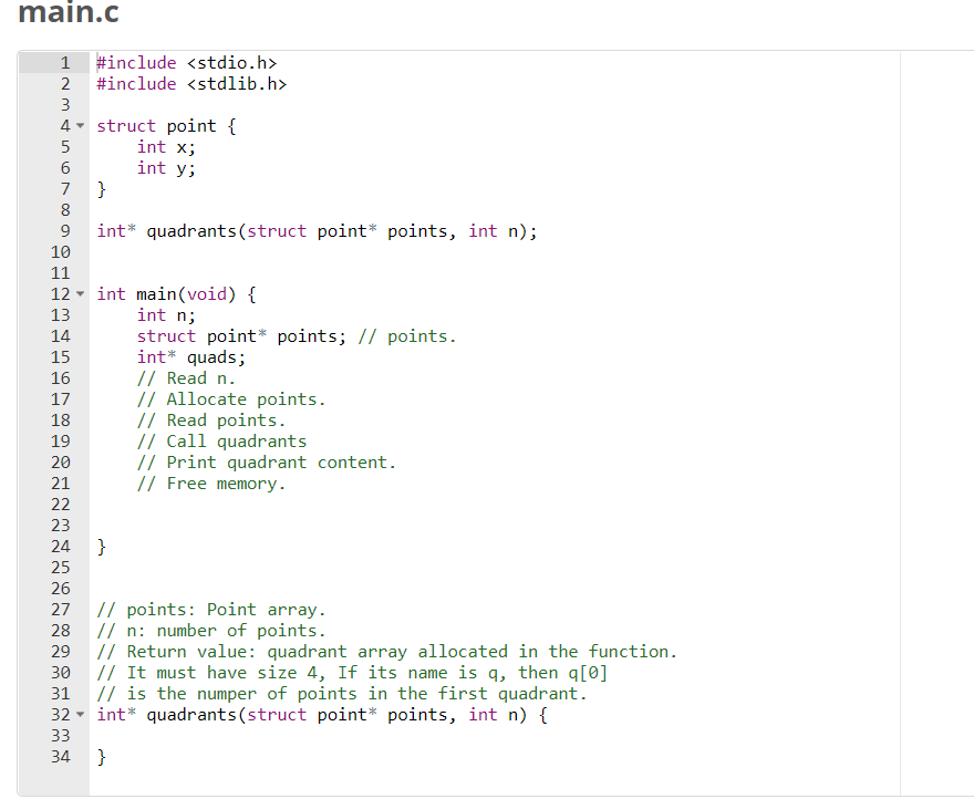 print quadrant information of points. Input is the number of points and
