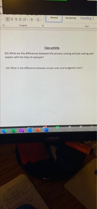  - Paragraph C Normal Q1) What are the differences between the