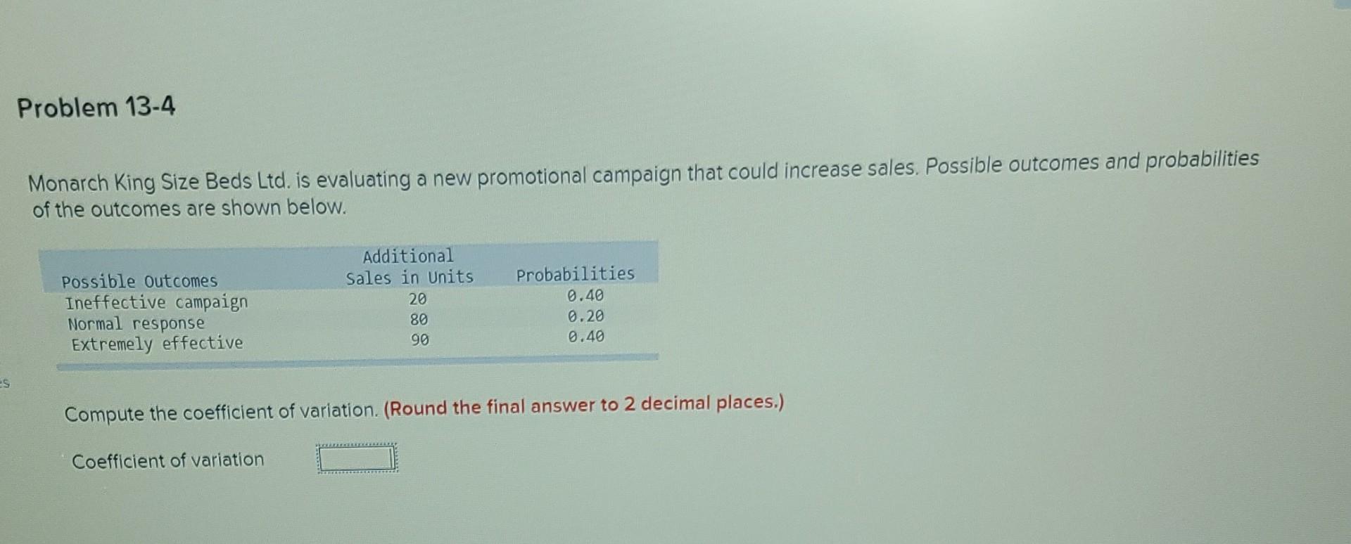 Compute the coefficient of variation. (Round the final answer to 2
